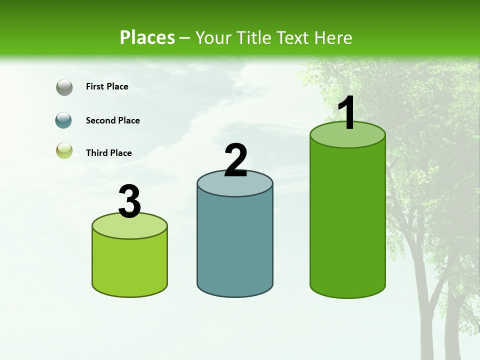 A Green Field With A Tree In The Middle Of It PowerPoint Template