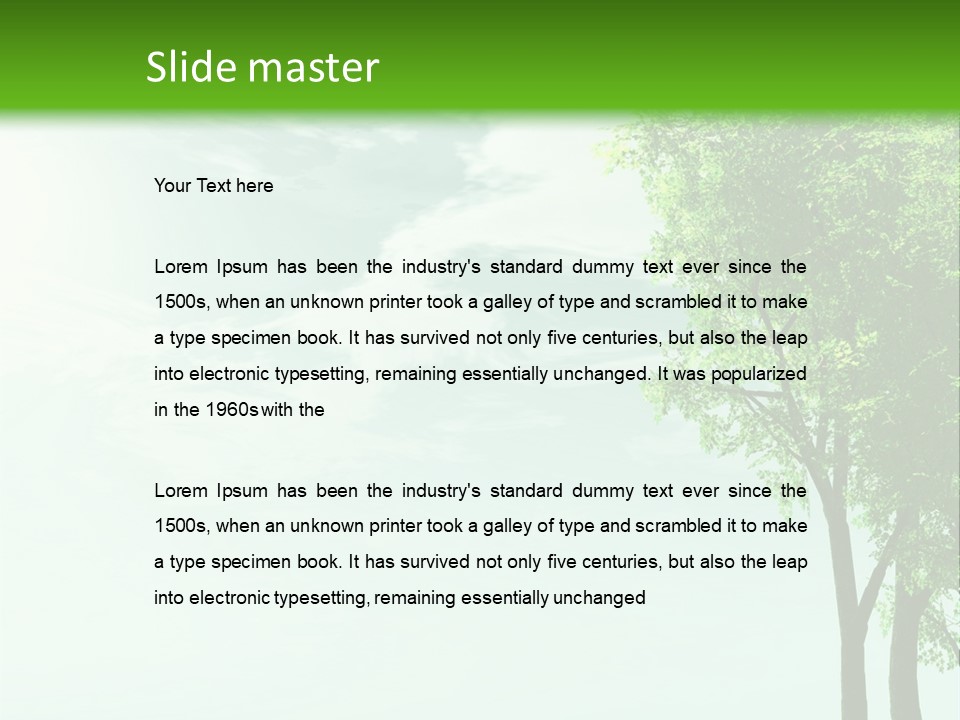 A Green Field With A Tree In The Middle Of It PowerPoint Template