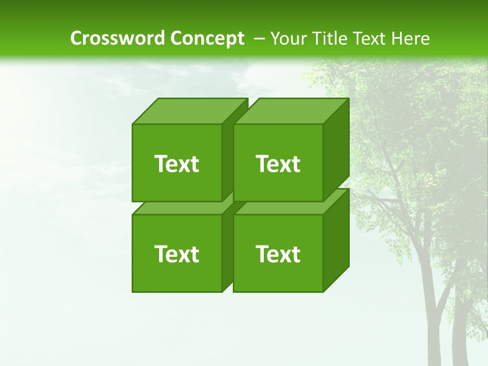 A Green Field With A Tree In The Middle Of It PowerPoint Template
