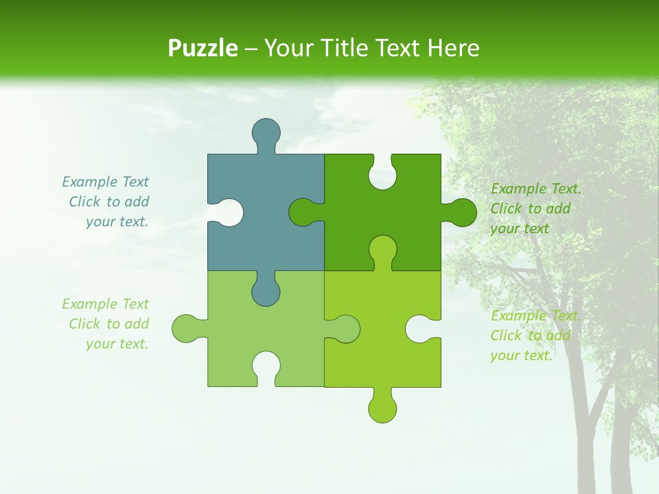 A Green Field With A Tree In The Middle Of It PowerPoint Template