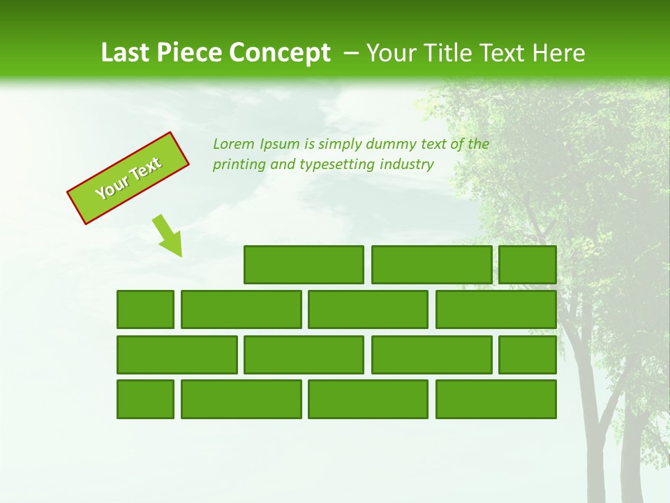 A Green Field With A Tree In The Middle Of It PowerPoint Template
