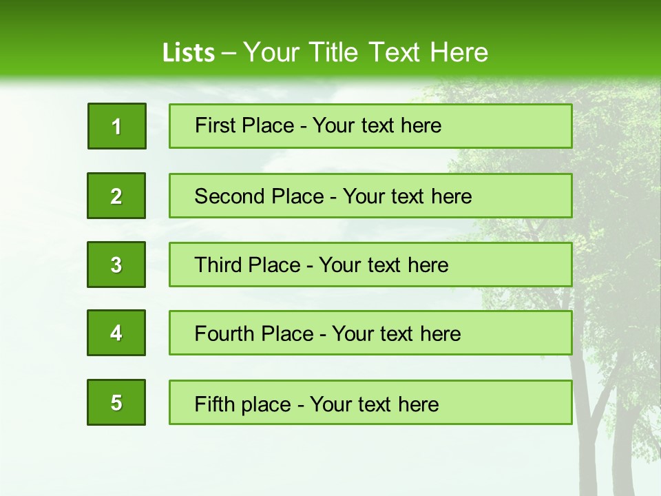 A Green Field With A Tree In The Middle Of It PowerPoint Template