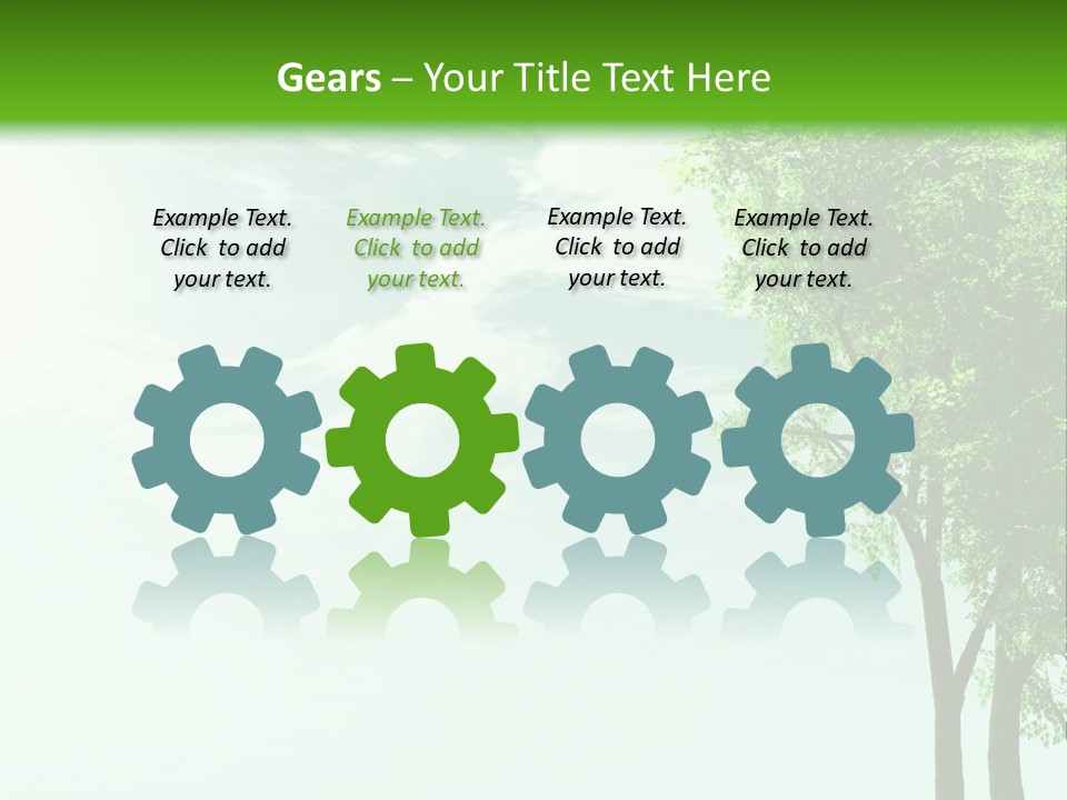 A Green Field With A Tree In The Middle Of It PowerPoint Template