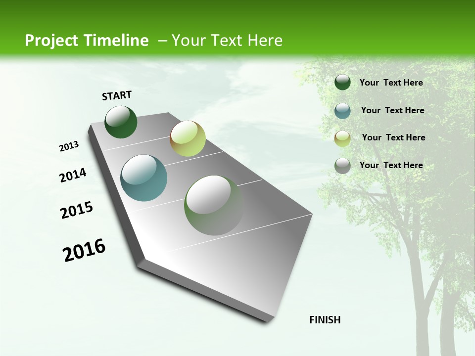 A Green Field With A Tree In The Middle Of It PowerPoint Template