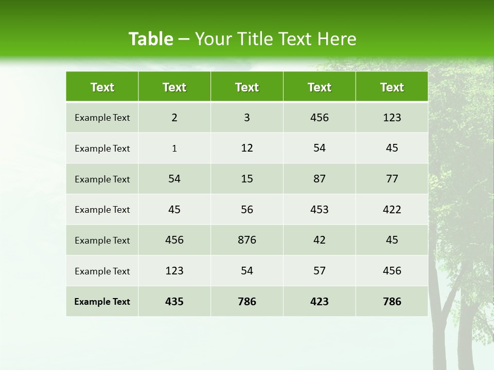 A Green Field With A Tree In The Middle Of It PowerPoint Template
