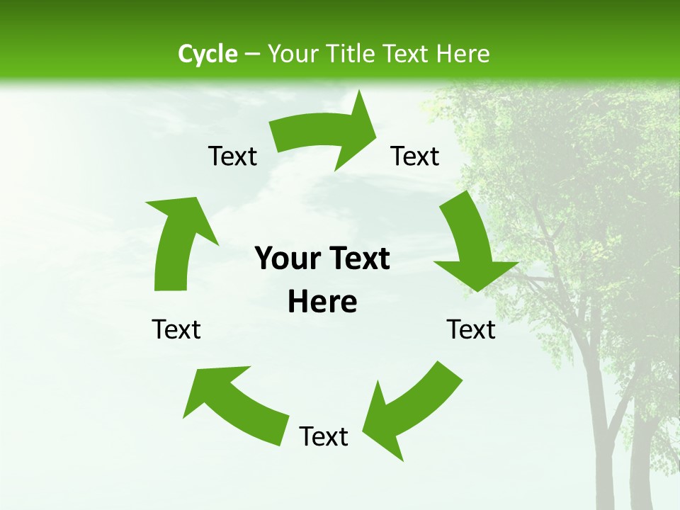 A Green Field With A Tree In The Middle Of It PowerPoint Template