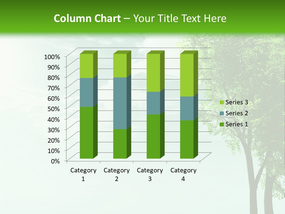 A Green Field With A Tree In The Middle Of It PowerPoint Template
