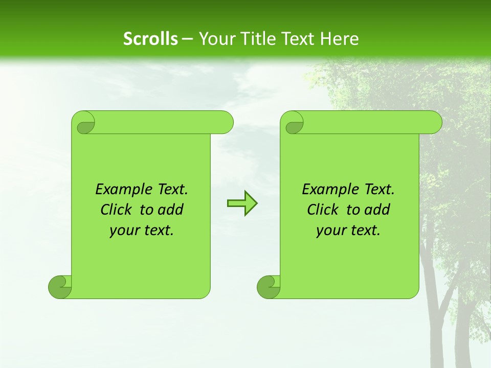 A Green Field With A Tree In The Middle Of It PowerPoint Template