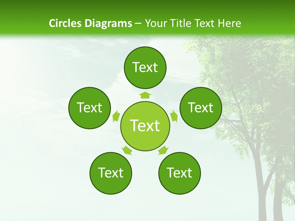 A Green Field With A Tree In The Middle Of It PowerPoint Template