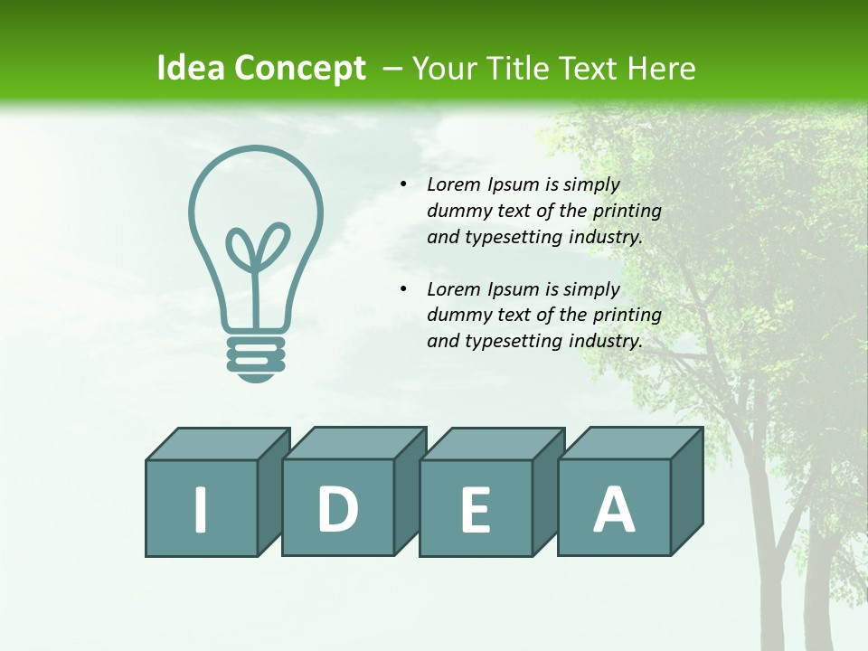 A Green Field With A Tree In The Middle Of It PowerPoint Template
