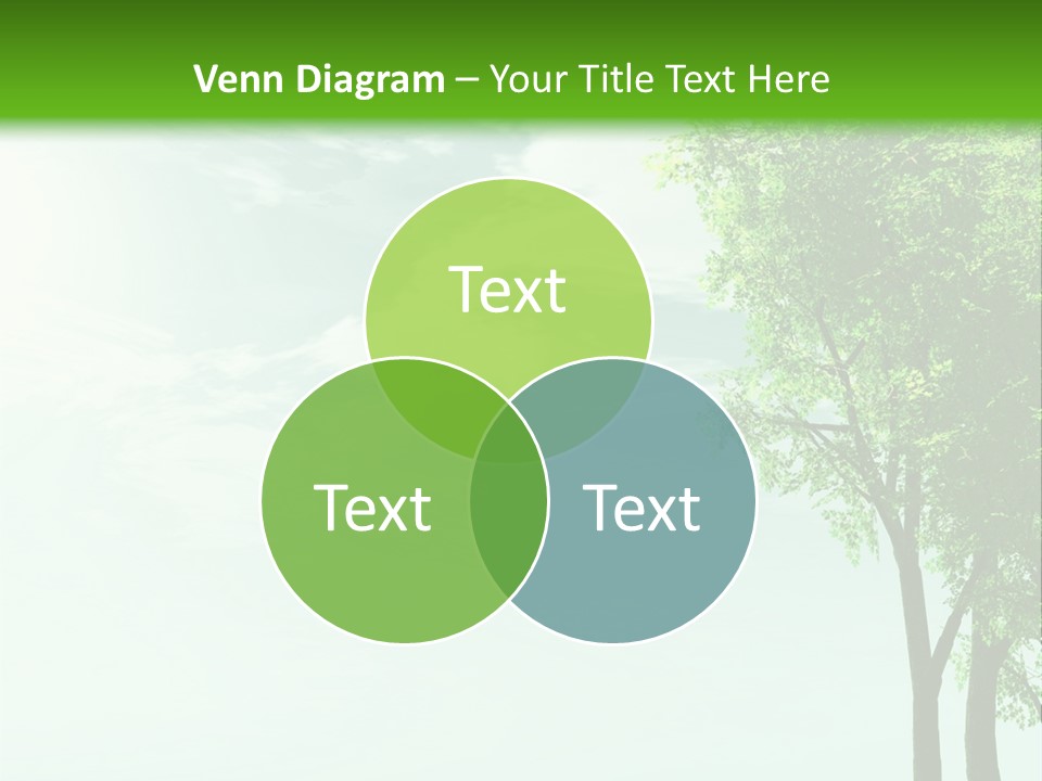 A Green Field With A Tree In The Middle Of It PowerPoint Template