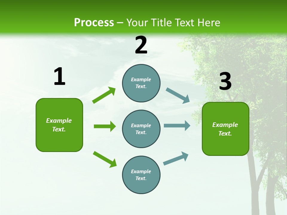 A Green Field With A Tree In The Middle Of It PowerPoint Template
