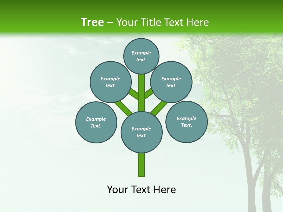 A Green Field With A Tree In The Middle Of It PowerPoint Template