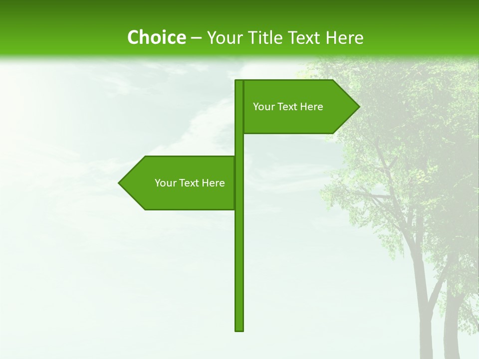 A Green Field With A Tree In The Middle Of It PowerPoint Template