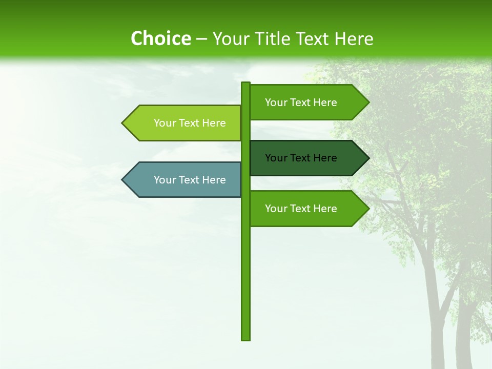 A Green Field With A Tree In The Middle Of It PowerPoint Template