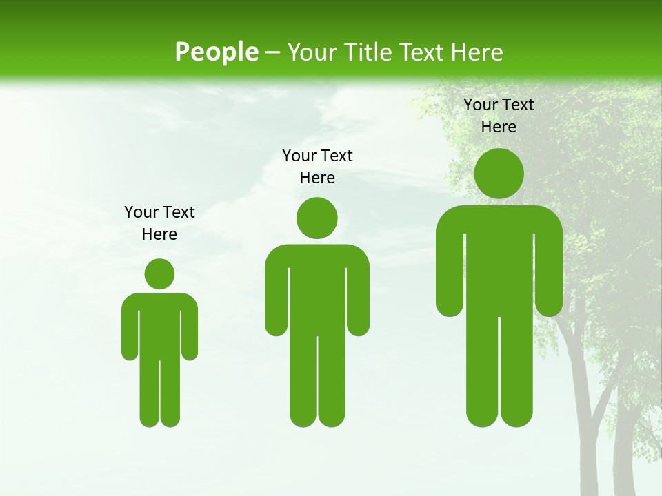A Green Field With A Tree In The Middle Of It PowerPoint Template