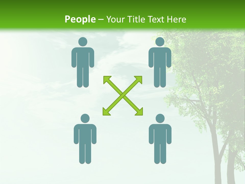 A Green Field With A Tree In The Middle Of It PowerPoint Template