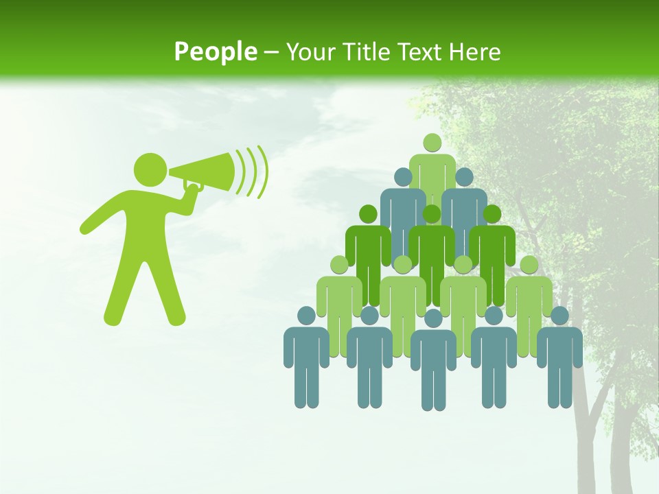 A Green Field With A Tree In The Middle Of It PowerPoint Template