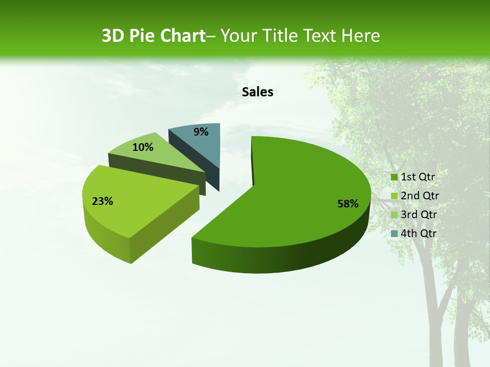 A Green Field With A Tree In The Middle Of It PowerPoint Template