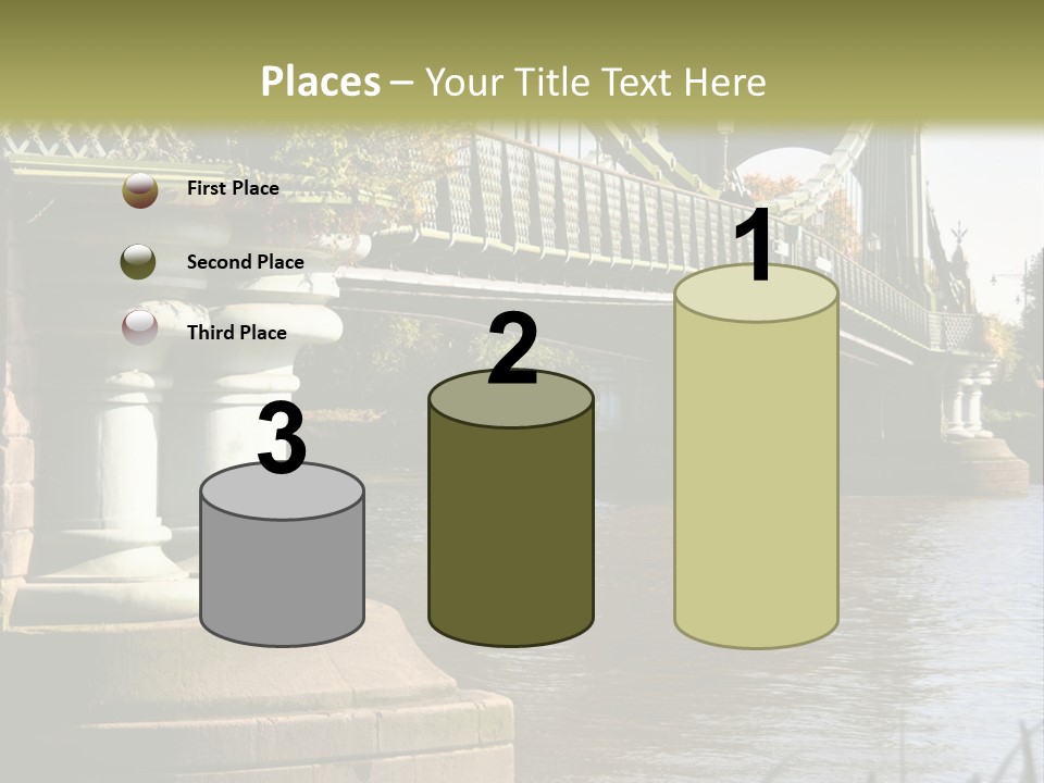 A Bridge Over A Body Of Water With A Building In The Background PowerPoint Template