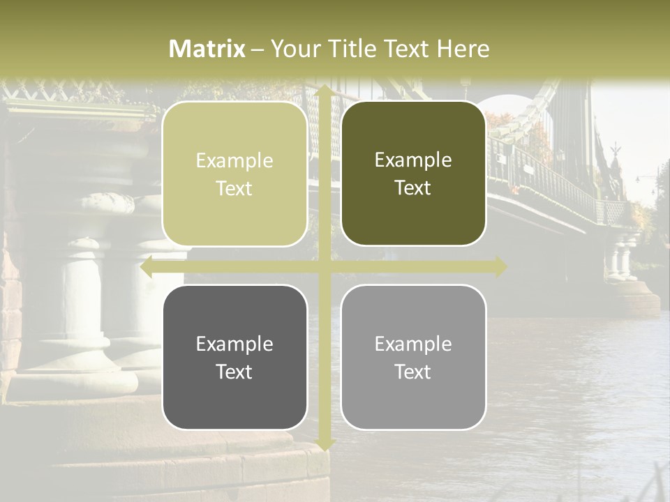 A Bridge Over A Body Of Water With A Building In The Background PowerPoint Template