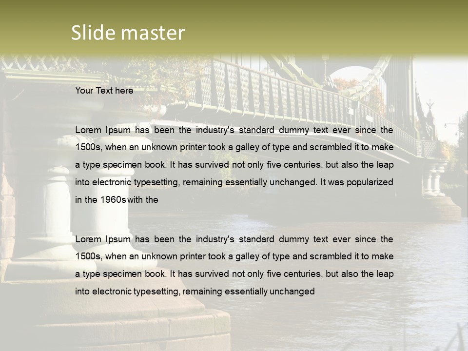 A Bridge Over A Body Of Water With A Building In The Background PowerPoint Template