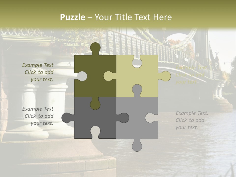A Bridge Over A Body Of Water With A Building In The Background PowerPoint Template