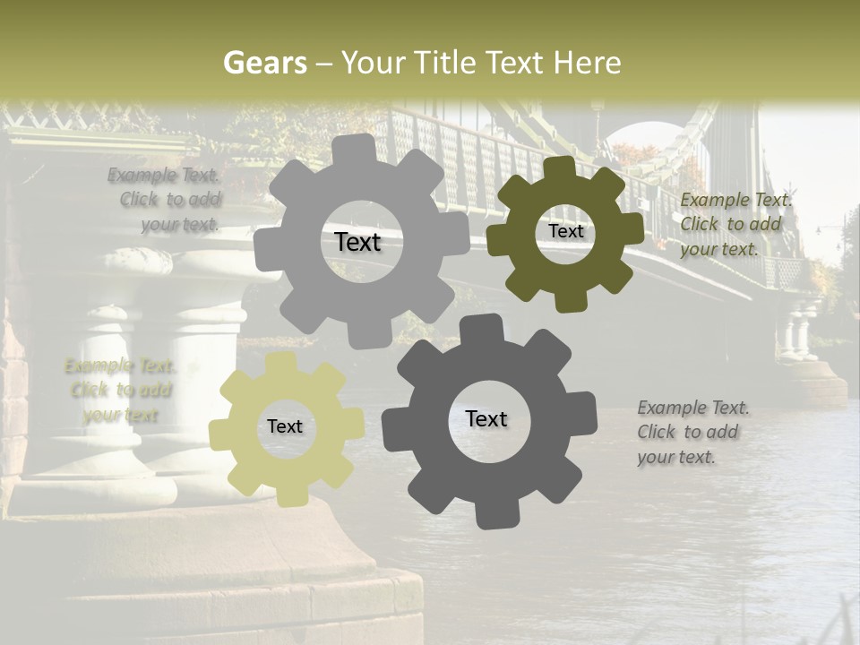 A Bridge Over A Body Of Water With A Building In The Background PowerPoint Template