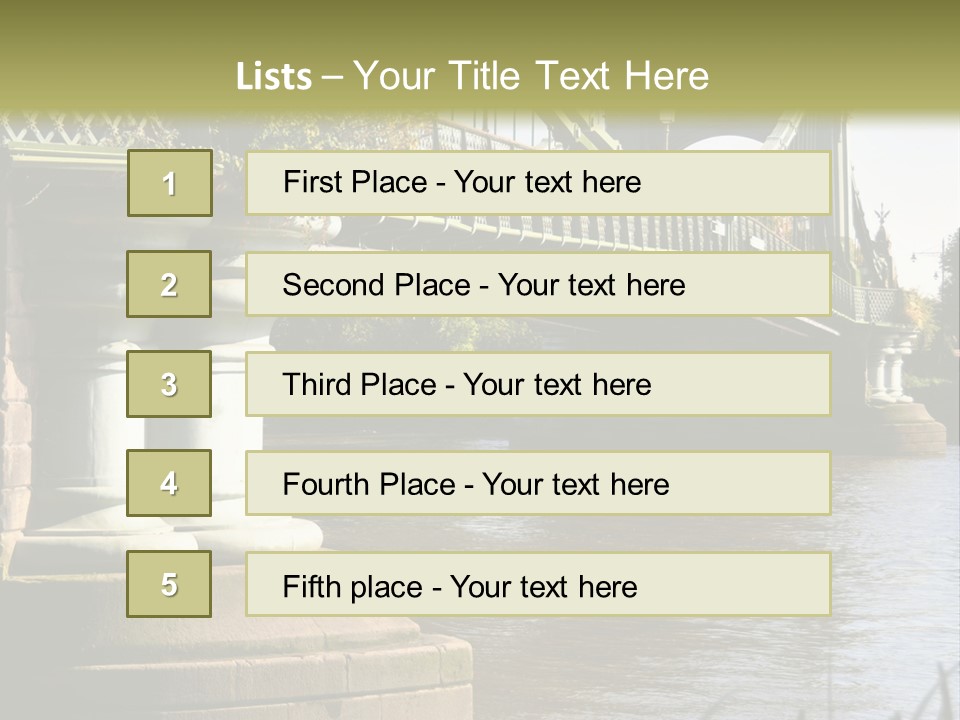 A Bridge Over A Body Of Water With A Building In The Background PowerPoint Template