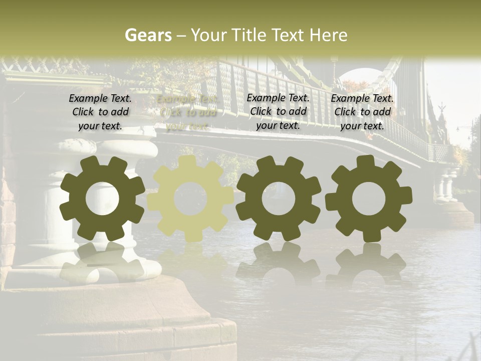 A Bridge Over A Body Of Water With A Building In The Background PowerPoint Template