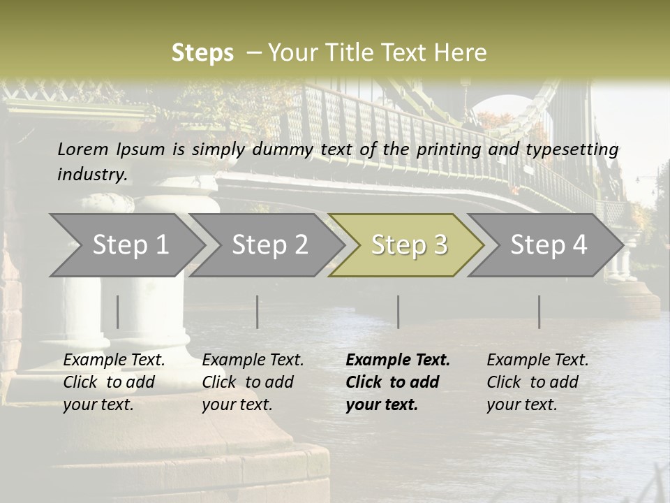 A Bridge Over A Body Of Water With A Building In The Background PowerPoint Template
