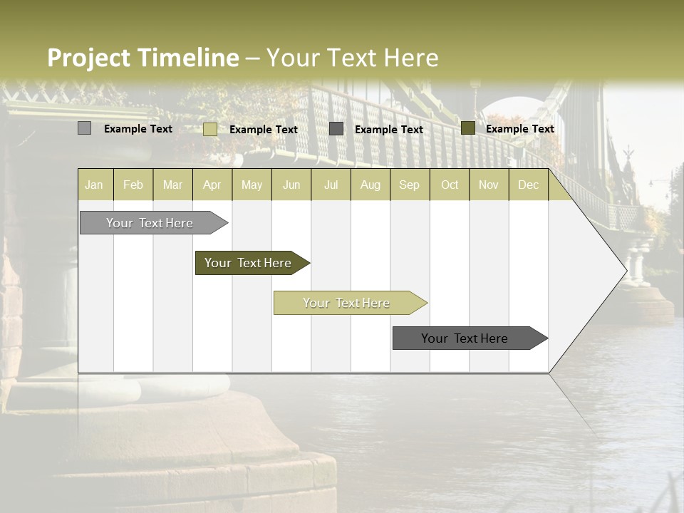 A Bridge Over A Body Of Water With A Building In The Background PowerPoint Template