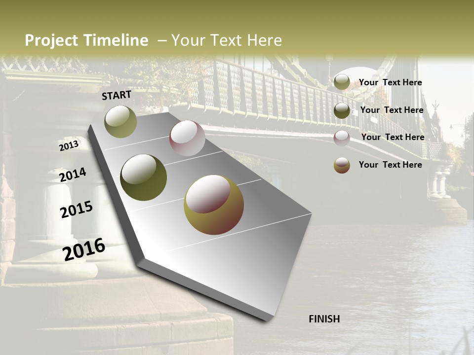 A Bridge Over A Body Of Water With A Building In The Background PowerPoint Template