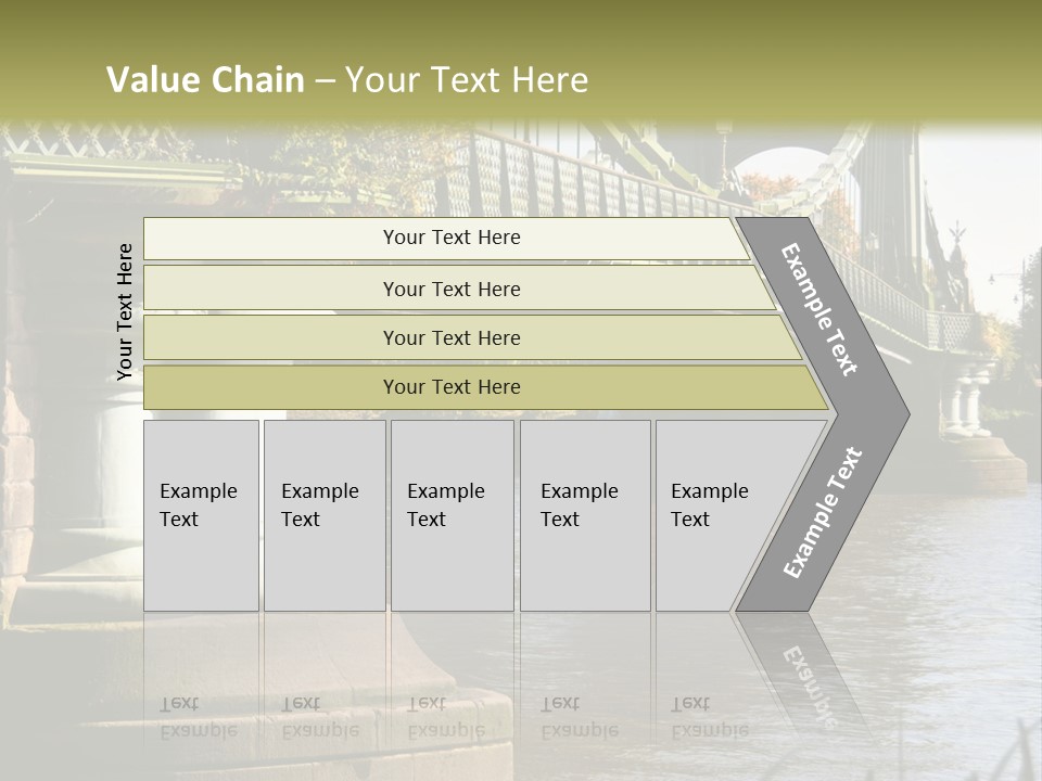 A Bridge Over A Body Of Water With A Building In The Background PowerPoint Template