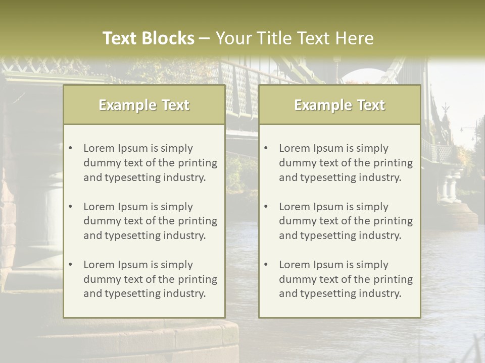 A Bridge Over A Body Of Water With A Building In The Background PowerPoint Template