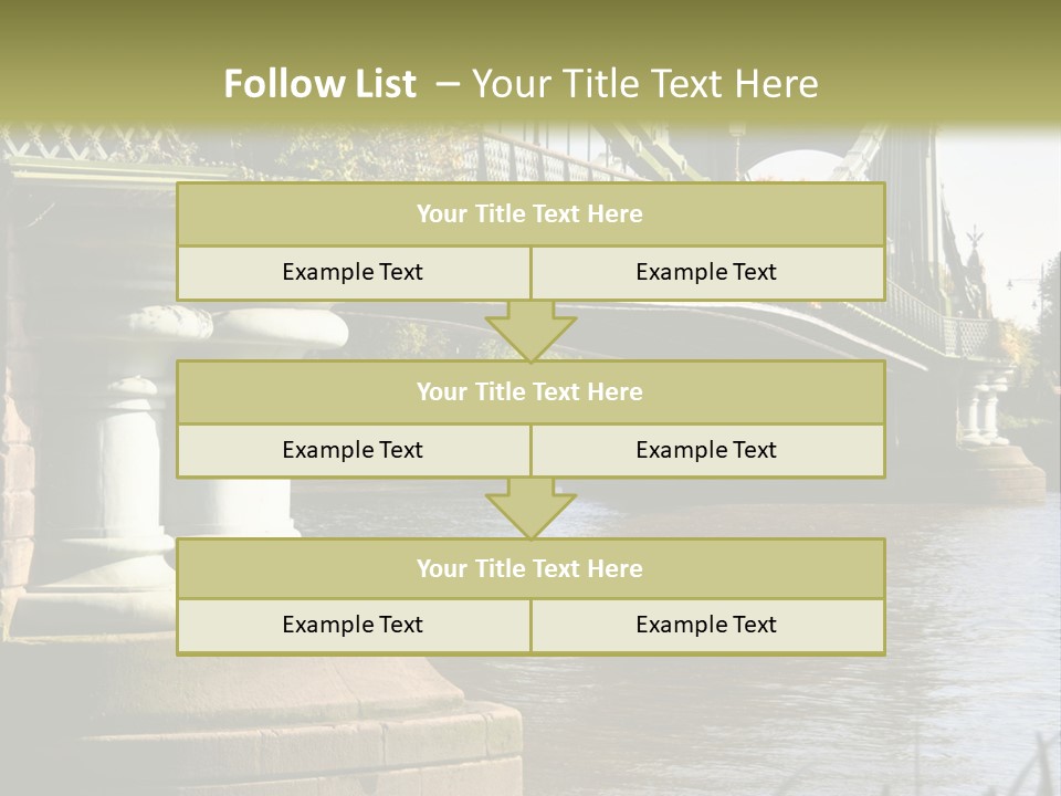 A Bridge Over A Body Of Water With A Building In The Background PowerPoint Template