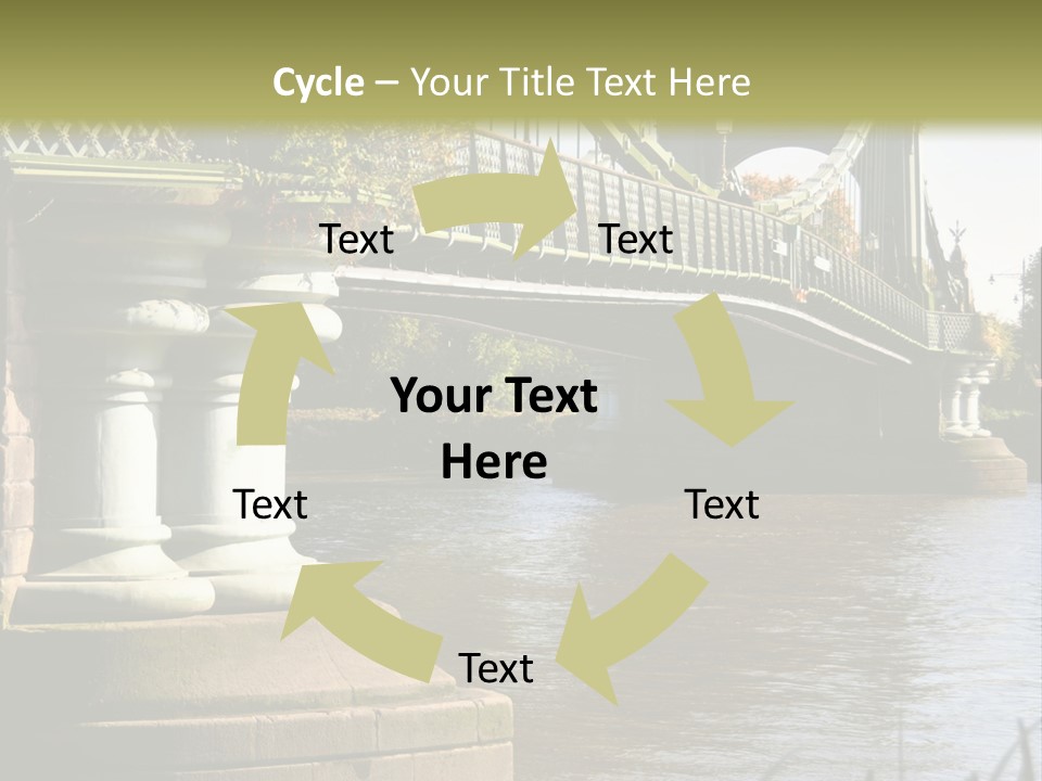 A Bridge Over A Body Of Water With A Building In The Background PowerPoint Template