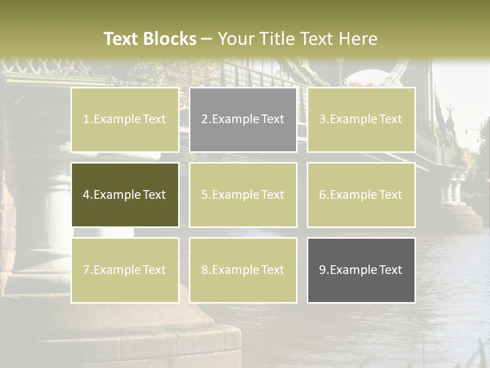 A Bridge Over A Body Of Water With A Building In The Background PowerPoint Template