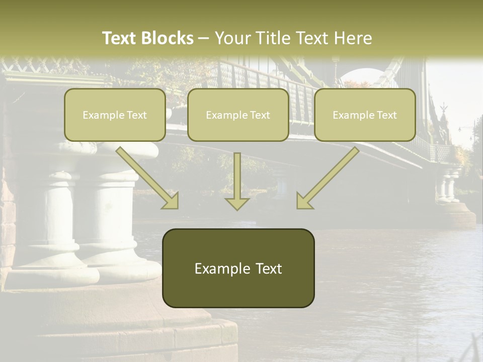 A Bridge Over A Body Of Water With A Building In The Background PowerPoint Template