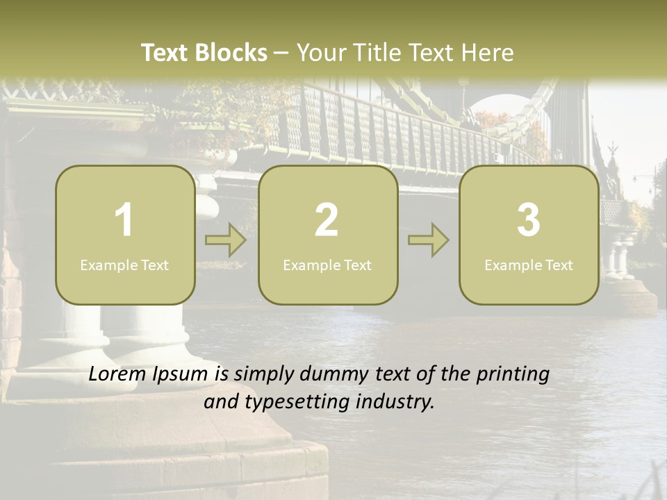 A Bridge Over A Body Of Water With A Building In The Background PowerPoint Template