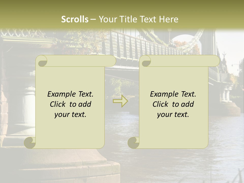A Bridge Over A Body Of Water With A Building In The Background PowerPoint Template