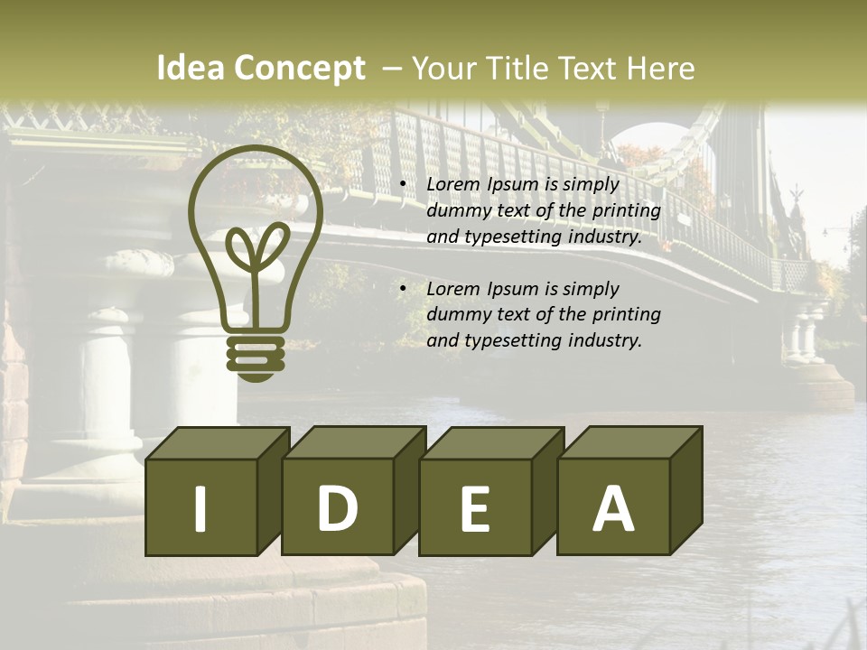 A Bridge Over A Body Of Water With A Building In The Background PowerPoint Template