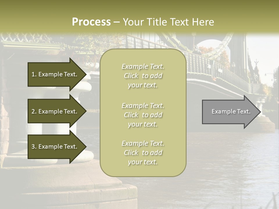 A Bridge Over A Body Of Water With A Building In The Background PowerPoint Template