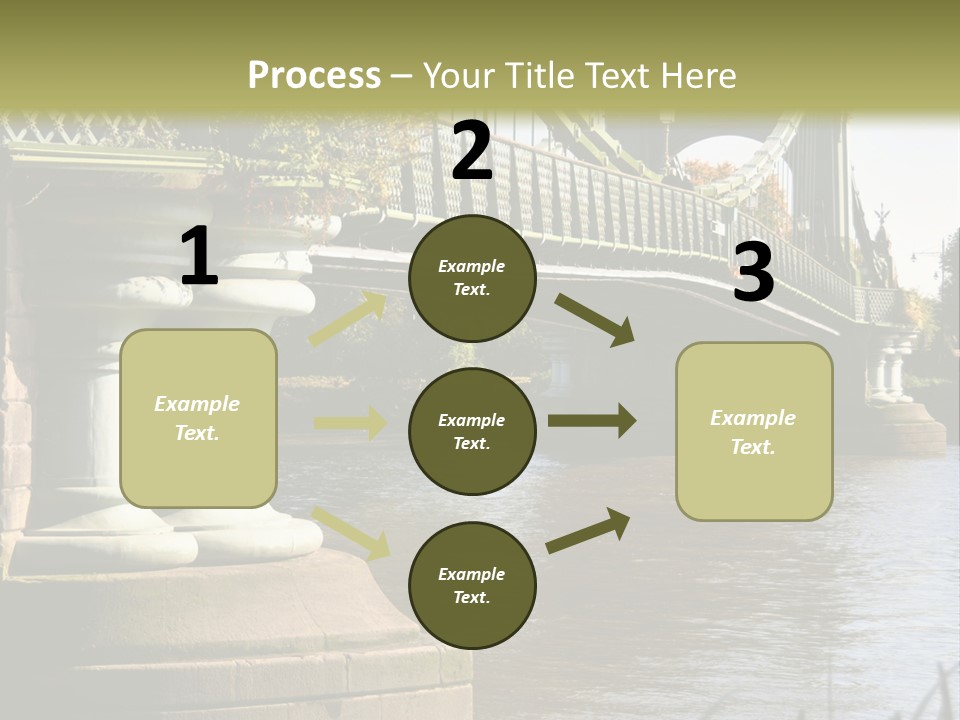 A Bridge Over A Body Of Water With A Building In The Background PowerPoint Template