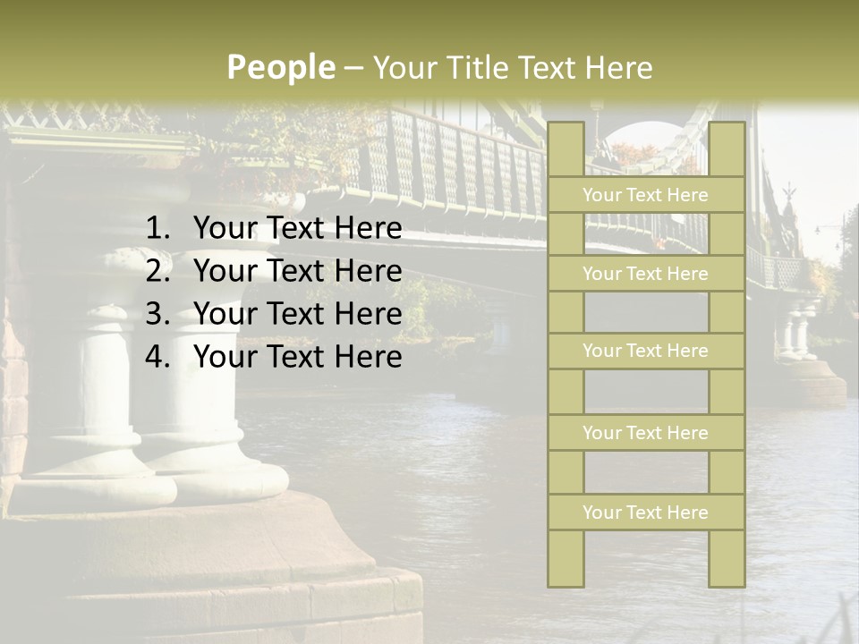 A Bridge Over A Body Of Water With A Building In The Background PowerPoint Template