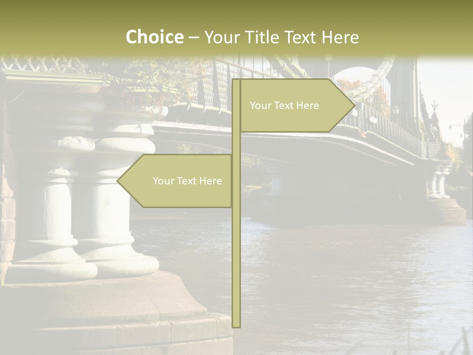 A Bridge Over A Body Of Water With A Building In The Background PowerPoint Template