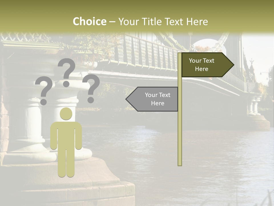 A Bridge Over A Body Of Water With A Building In The Background PowerPoint Template