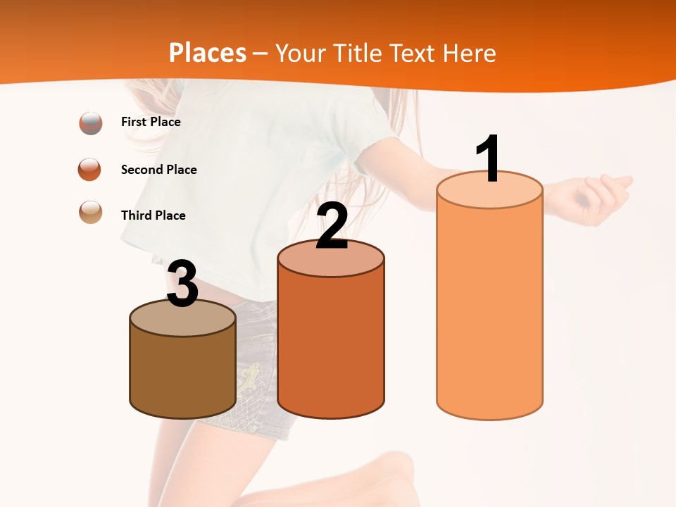 A Young Girl Jumping Up In The Air PowerPoint Template