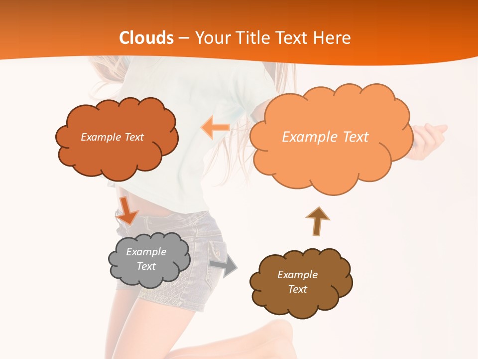 A Young Girl Jumping Up In The Air PowerPoint Template