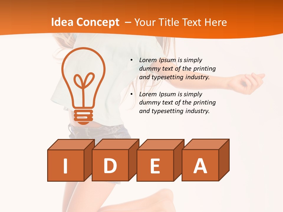 A Young Girl Jumping Up In The Air PowerPoint Template